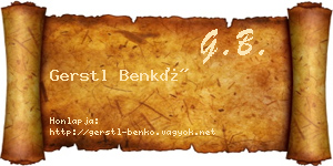 Gerstl Benkő névjegykártya